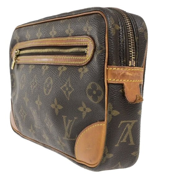 LOUIS VUITTON Marly Dragonne GM Clutch Hand Bag Monogram Brown M51825 61ED902 - Picture 3 of 16